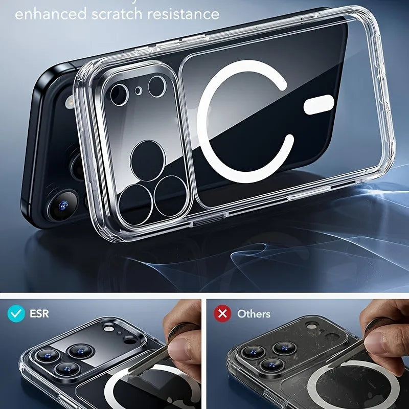 Transparent Magnetic Case for iPhone 17 Air 16 15 14 Plus 13 12 11 Pro Max Magsafe Wireless Minimalist Design Charger Cover