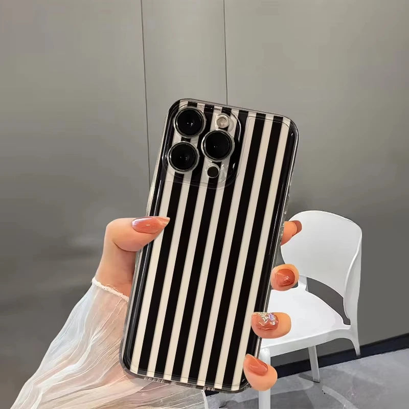 Red Checkered Orange Clear Phone Case For Samsung Galaxy S26 S25 Ultra S24 S23 FE S22 S21 Plus S20 A73 A72 A71 Silicone Cover