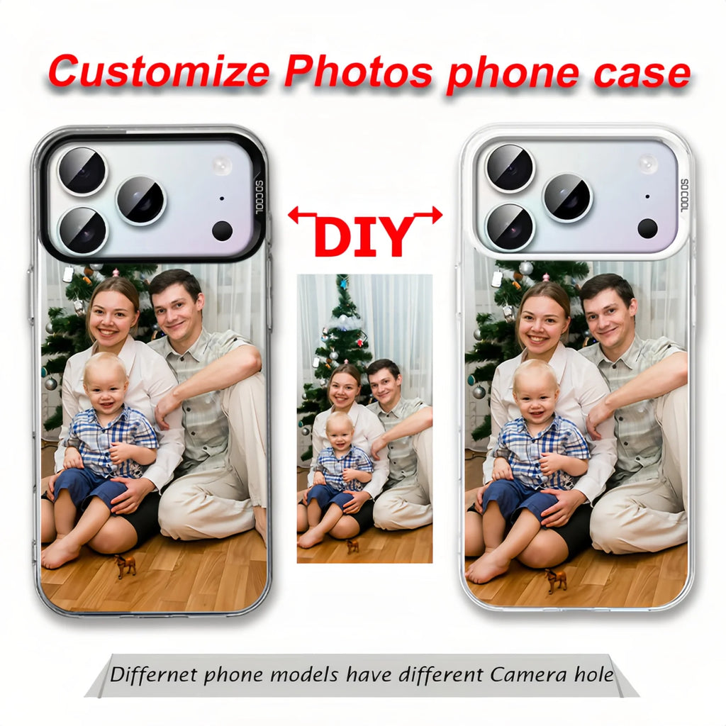 Custom Photos Phone Case for iPhone 17 16 16e 15 14 13 12 11 Pro Max Mini SE 2020 2022 XS XR Air 7 8 Plus Anti-fall Back Cover