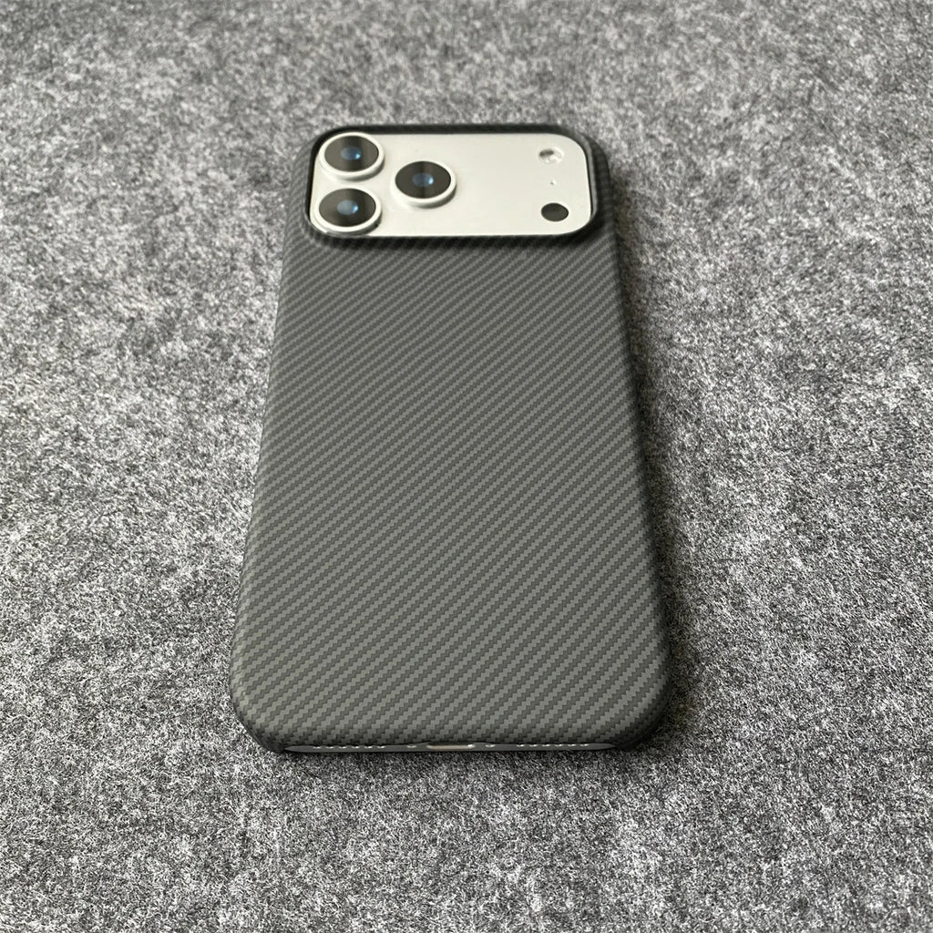 Ultra Thin Carbon Fiber Pattern Phone Case for IPhone 17 Air 16 15 Plus 14 13 12 11 Pro Max Frameless Cooling Leather Cover