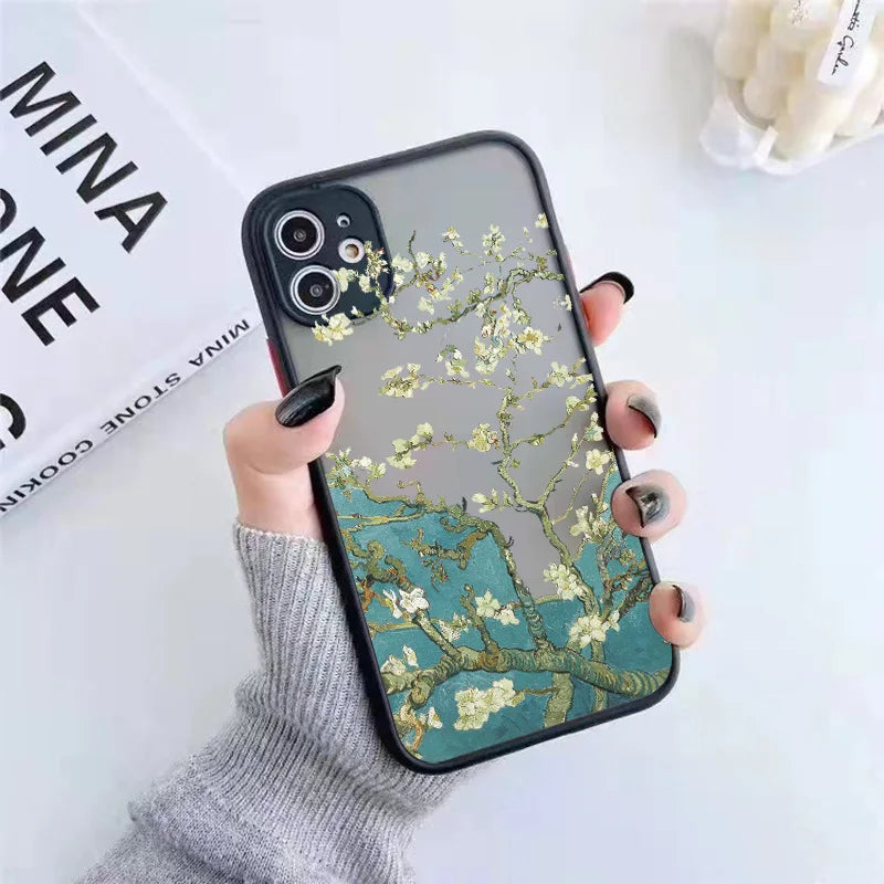 For Coque iphone 17 16 15 14 11 12 13 Pro Max Mini X XR XS 16 Plus Phone Cases Art Van Gogh Oil Painting Soft Shockproof Covers