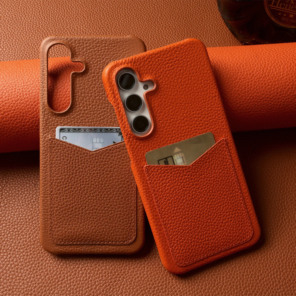 Genuine Leather Cases With Luxury Card Slots For Samsung Galaxy S26 Ultra S26 S25 S24 S23 S24 S23FE  Phone Cover Back Shell