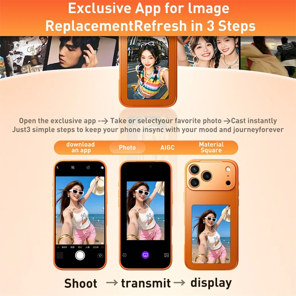 NFC Function AI Phone Cases For iPhone 17 Pro Max ink Screen DIY Luxury E ink Screen Display Customized Phone Case