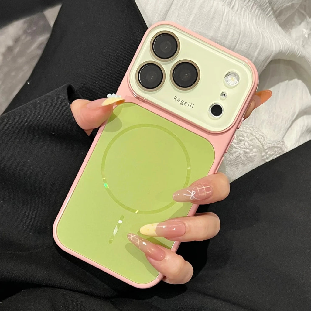 Candy Colour Large Window Matte Soft Silicone Phone Case for IPhone 17 16 15 14 13 12 Pro Max for Magsafe Magnetic Cover
