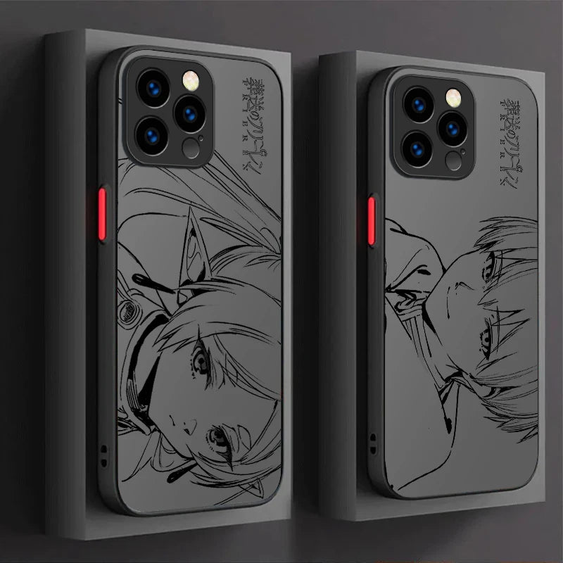 Cute Frieren Anime Line Hard Phone Case for iPhone 17 Air 15 16E 16 14 13 12 11 Pro Max XR 7 8 Plus SE 2020 Matte Back Cover
