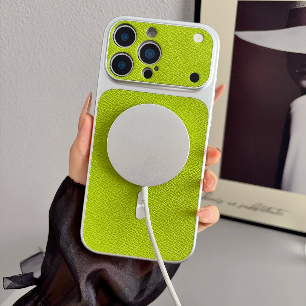 Luxury Official PU Leather Magnetic Phone Case For iPhone 15 14 11 12 13 16 17 Pro Max Plus For Magsafe Shockproof Matte Cover