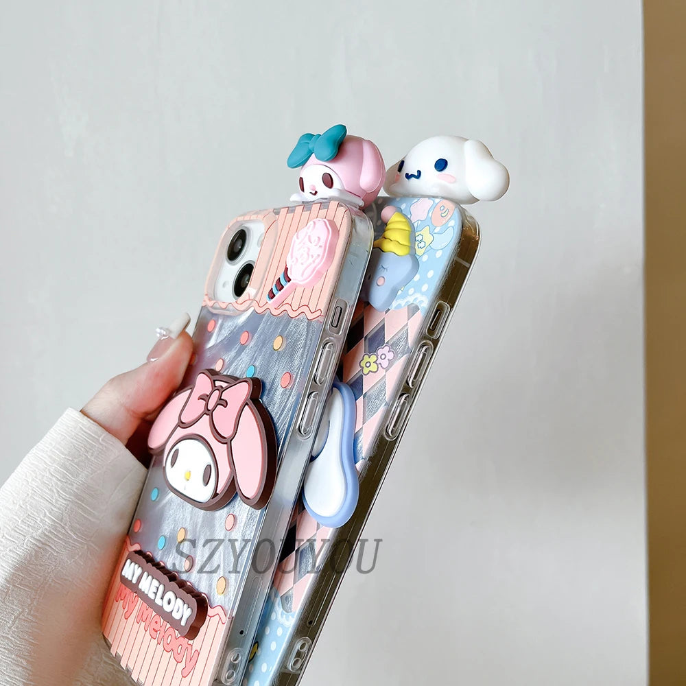 For Honor X9D X7C X8B X6A Magic 5 6 7 Lite 70 90 200 400 Pro Cute Melody Kuromi Kitty Head Dazzle Lustre Lining Hard Phone Case
