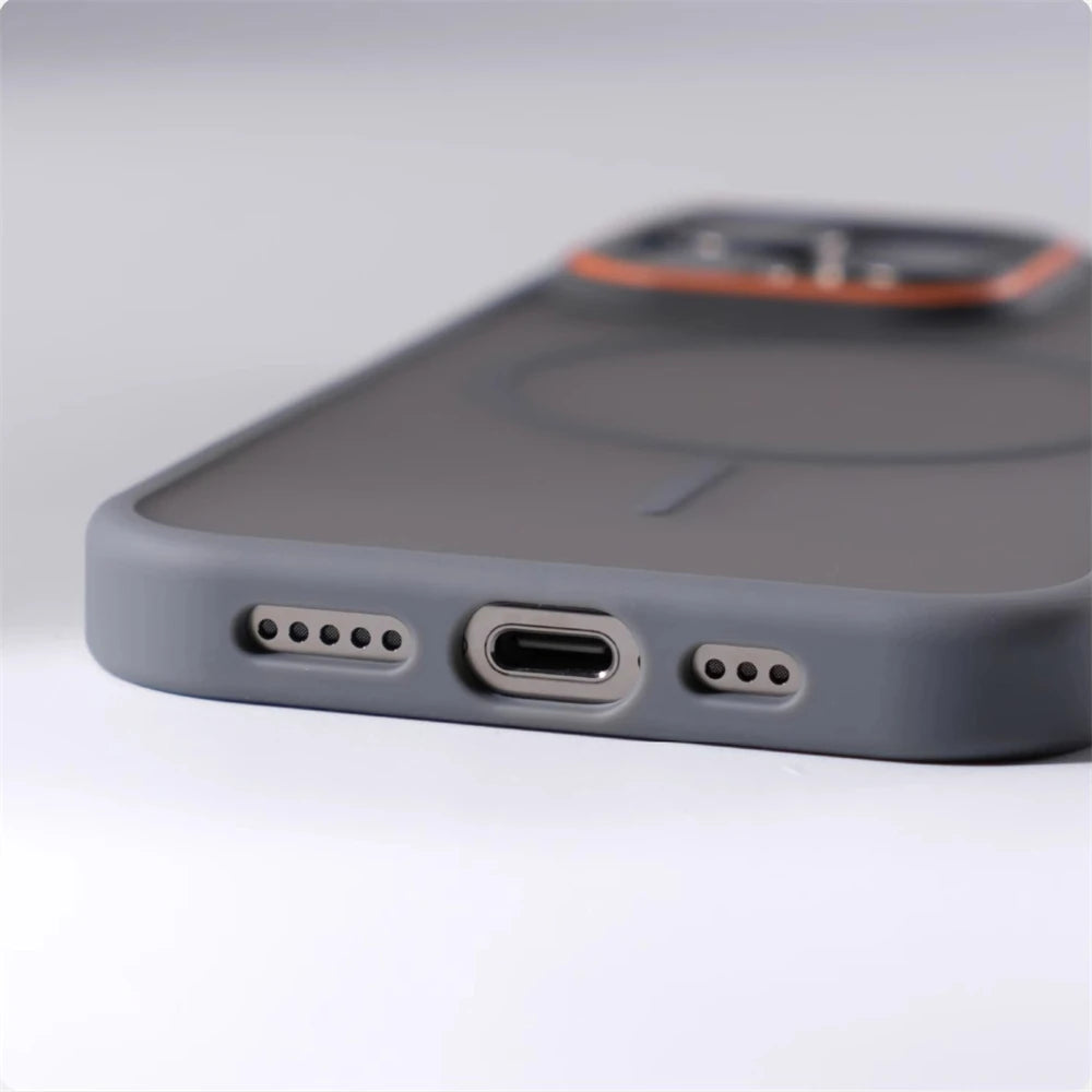 Luxury Matte Translucent Magnetic Case For iPhone 17 16 Pro Max 15 14 Plus 13 12 For Magsafe Wireless Charging Shockproof Cover