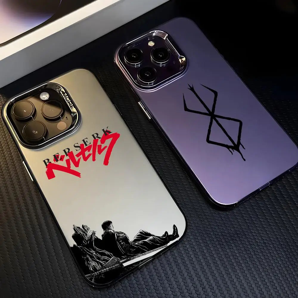 B-Berserk Phone Case For iPhone 17 16 15 14 13 12 11 Pro Max Designer Matte Laser Aurora Funda Phone Case