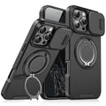 Luxury For Magsafe Magnetic Wireless Charge Armor Case For iPhone 17 Air 16 15 14 13 12 11 Pro Max Slide Camera Protection Cover