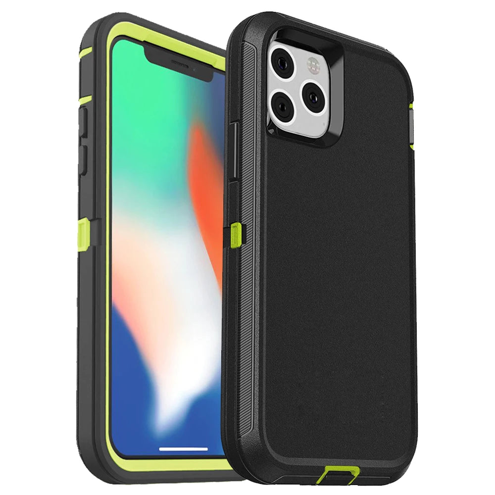 3 in1 For iPhone 15 14 Plus 13 12 11 Pro Max XS Max Shockproof Defend Case Cover+Belt Clip Heavy Duty Case For iPhone 7 8 Plus