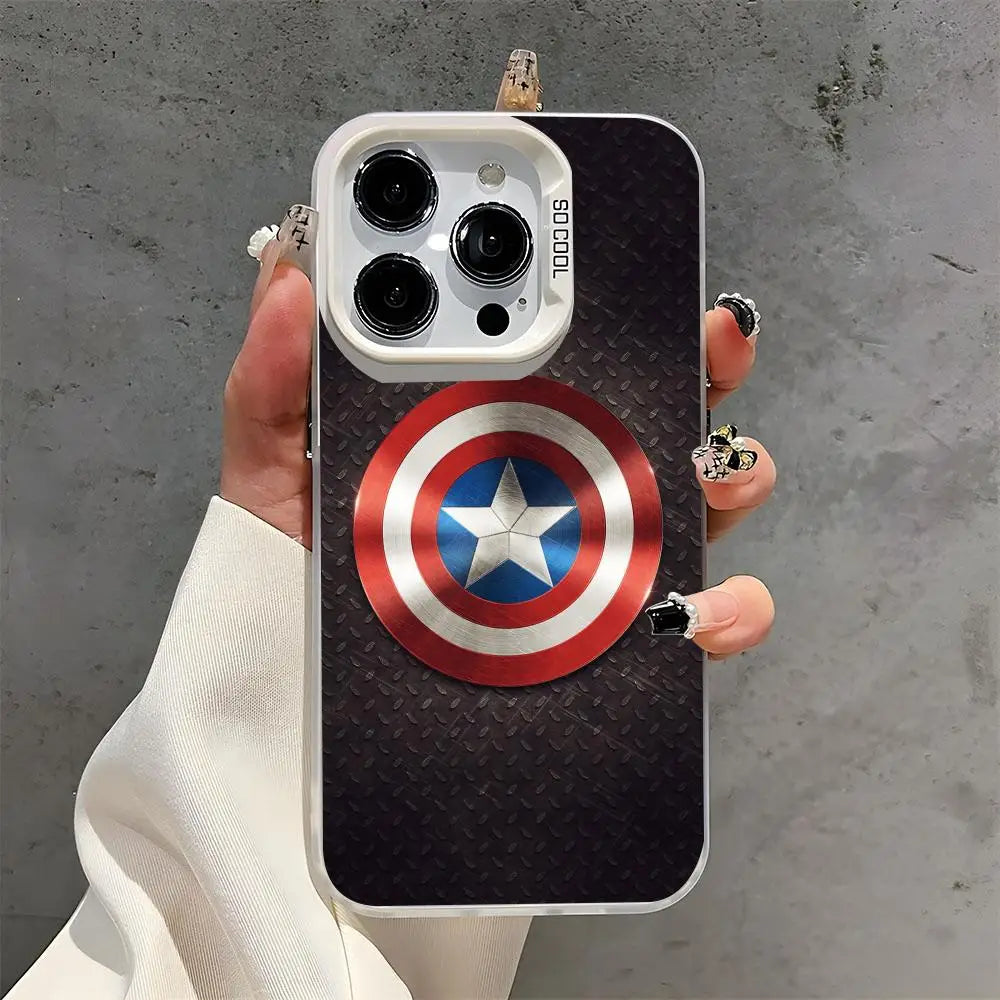 captain america shield Phone Case Clear TPU Anti-Yellow Shockproof Case For iPhone 11 12 13 14 15 16 17 Pro Max