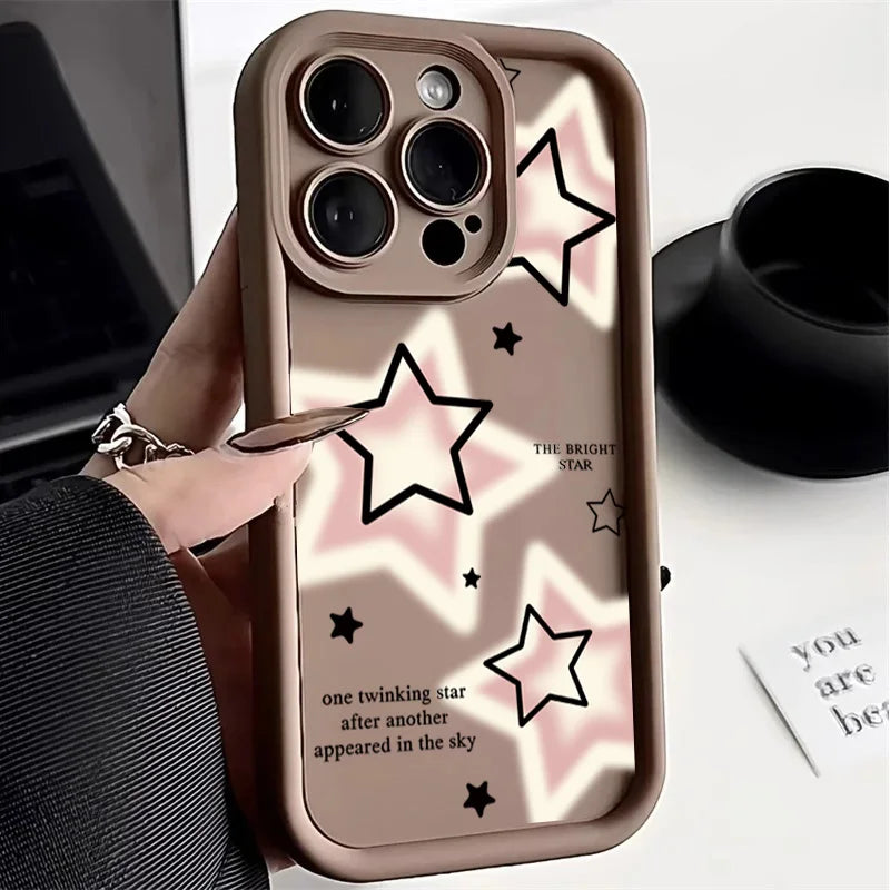 Five-pointed Star Case For Motorola Moto Edge 70 50 Pro 60 Fusion Stylus 40 Neo G84 G85 G54 G75 G05 G34 G56 G86 Silicone Cover