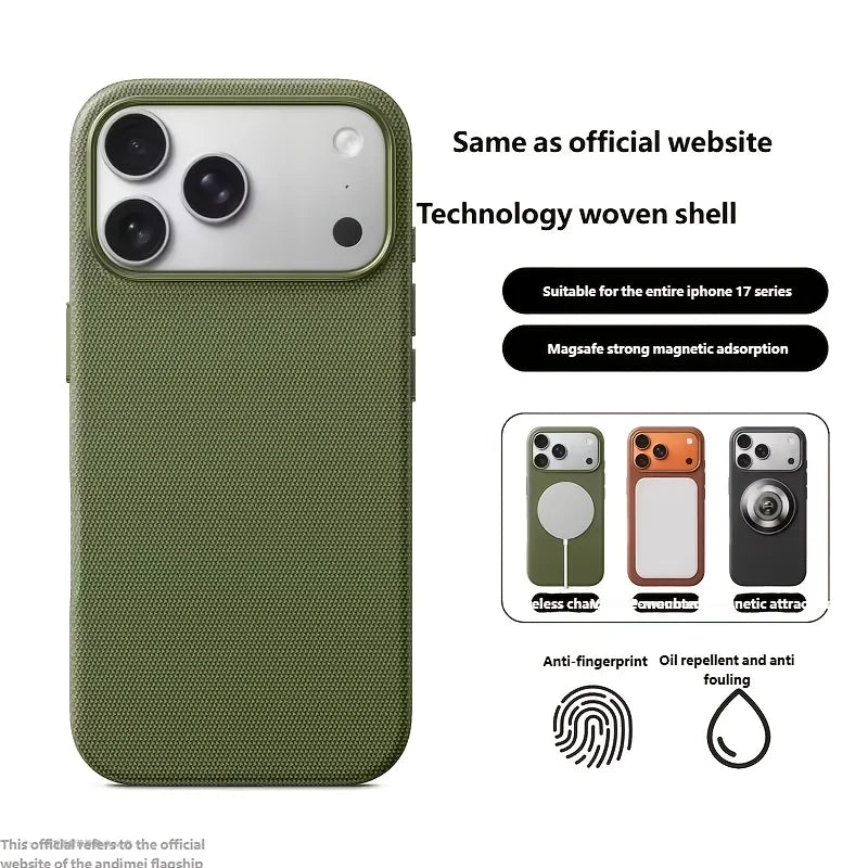 New technology fabric magnetic phone case is suitable forIPhone 17 16 15 14 13 12 Pro Max Woven Magnetic Protective Case，High-en