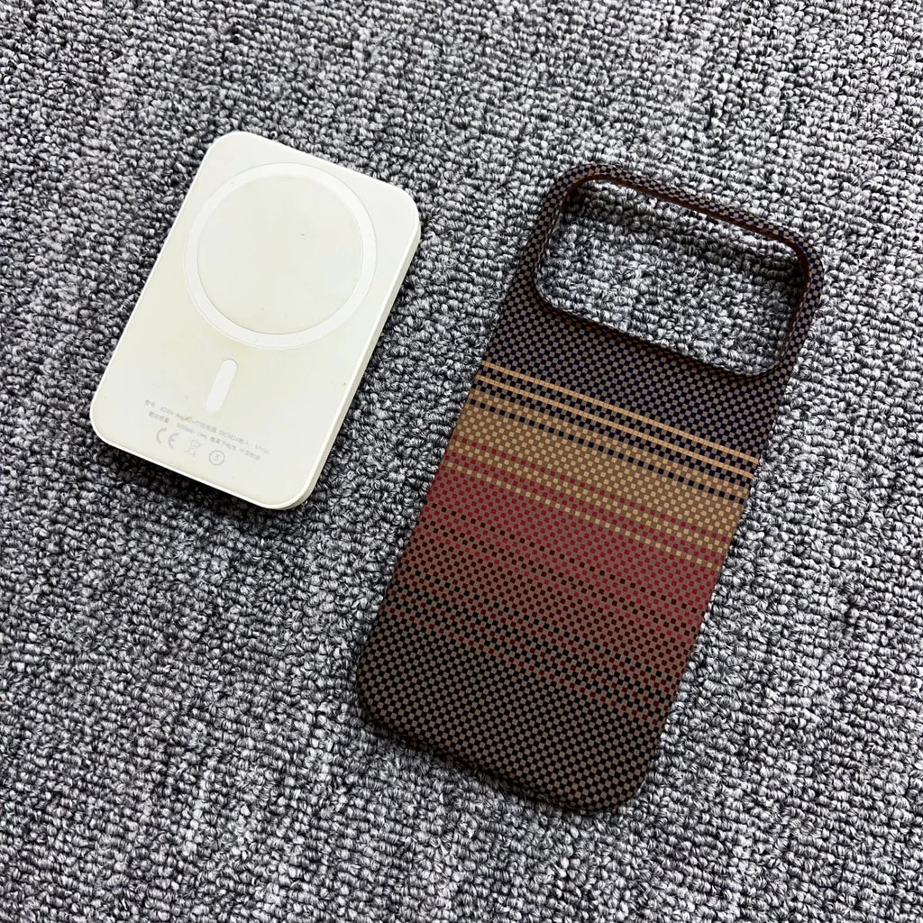 Slim Frameless Carbon Fibre Sunset PC For Magsafe Magnetic Case For iPhone 17 Air 16 Plus 15 14 13 12 Pro Max Shockproof Cover