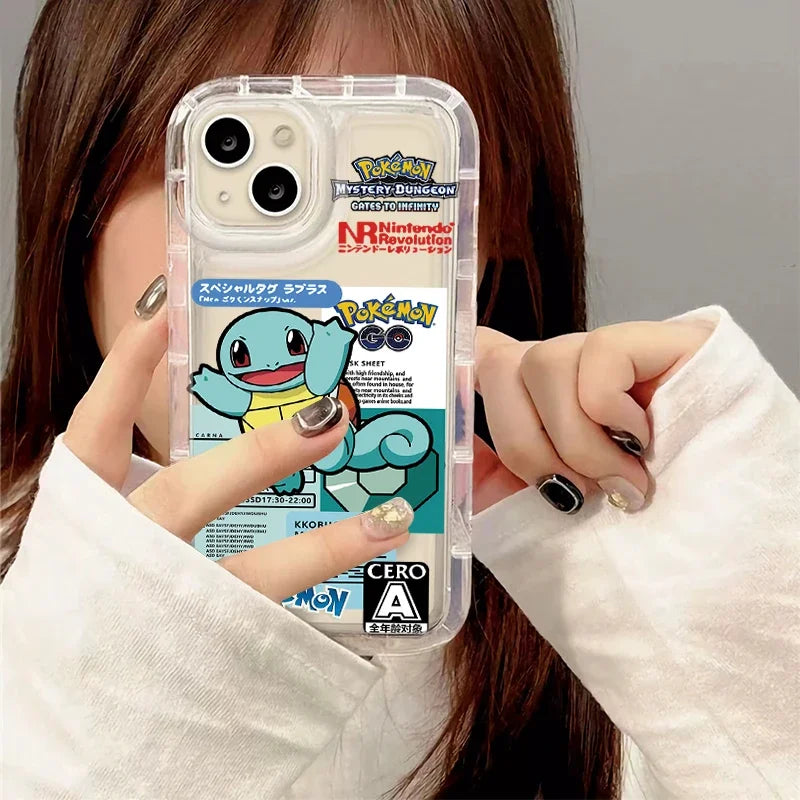 Anime P-Pokemon Creative Clear Silicone Phone Case for IPhone 14 16 15 13 12 11 Pro Max 7 8 Plus XR X XS Max SE 2020 Soft Cover