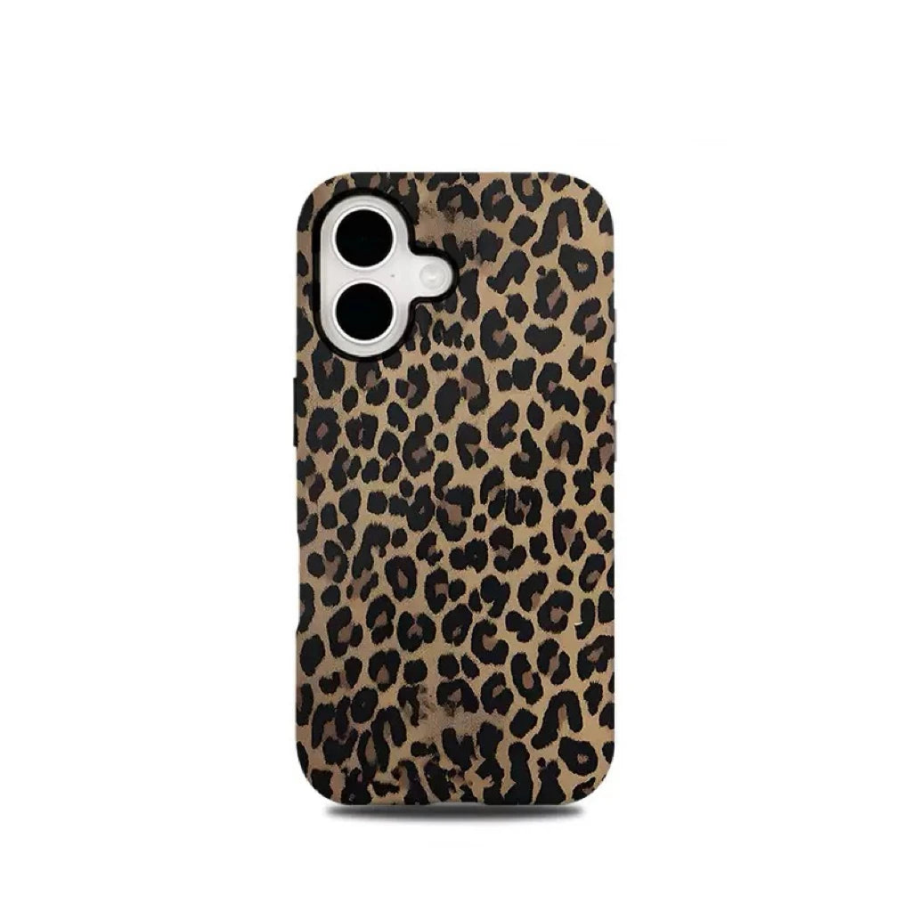 Luxury Leopard Print Phone Case for iPhone 17 16e 16 15 14 13 12 11 X XS XR XSMAX 7 8 Air Pro Max Plus Luxury Double-layer