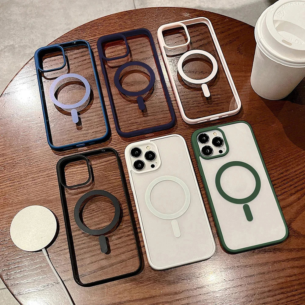 New iphone 17 ProMax Magnetic Clear Case For iPhone 16 15 14 13 12 11 Pro Max 16 Plus Magsafe Wireless Charge Hard Back Cover