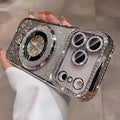 Plating For Magsafe Magnetic Stand Holder Rhinestones Case For iPhone 17 Pro Max 16 11 12 13 14 15 Plus Diamond Bumper Cover