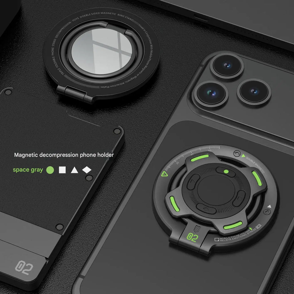 New Double-sided Magnetic Phone Holder 360° Rotatable Multi-angle Cell Phone Bracket Adjustable Ultra-thin Mobile Phone Stand