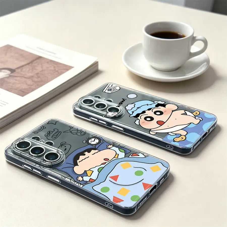 Shin-ChanS Cute Case for Samsung Galaxy S26 S25 Edge Note 20 Ultra 10 S23 Ultra S21 S22 FE S24 S20 Plus Phone Cover