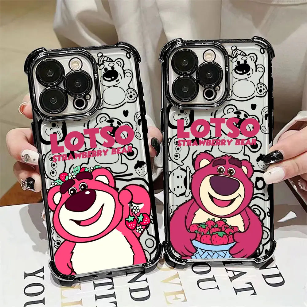 Lotso Strawberry Bear Case For Samsung Galaxy A57 A37 A17 A07 A56 A16 A26 A06 A36 A55 A35 A25 A15 5G A34 A52 A53 A54 Phone Cover