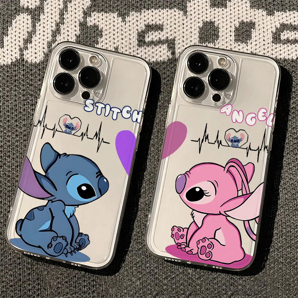 Stitch Couple case Phone Case For iPhone 17 Pro Max 16 15 14 Plus 13 12 11 Pro Max 8 7 Plus 16E 17E XR X Clear TPU Soft Cover