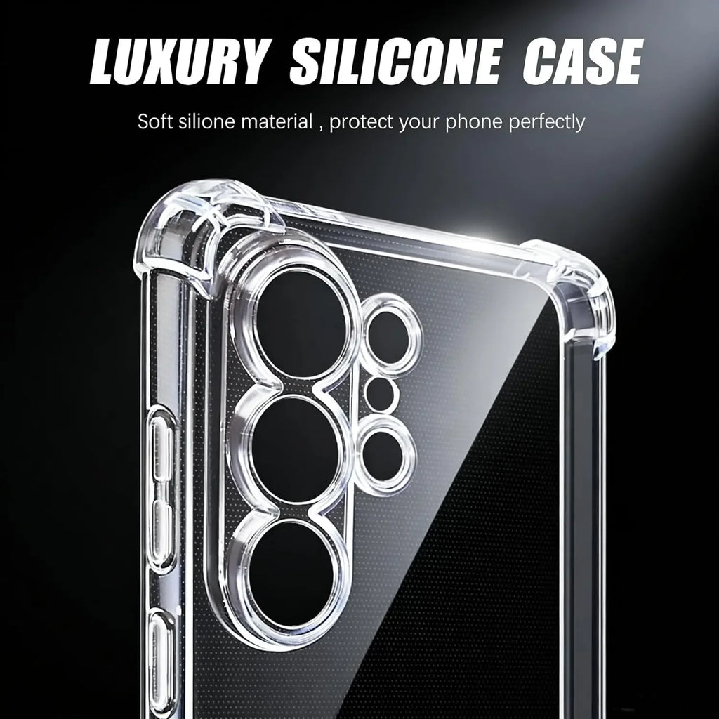 For Samsung Galaxy S26 S25 S24 S23 S22 S21 S20 FE Note20 Ultra 10 9 8 S10 S9 S8 Plus Shockproof Silicone Clear Case Airbag Cover