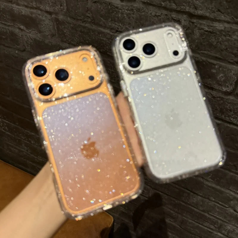 Luxury Bling Glitter Clear Phone Case For iPhone 17 16 15 14 13 12 11 Pro Max X XR XS 7 8 Plus Shockproof Transparent Soft Cover
