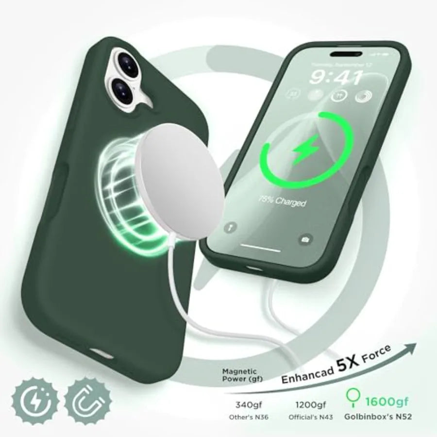 Magnetic for iPhone 17 Case, Compatible with MagSafe, Integrated Silicone Camera Control Cover, Liquid Silicone Shockproof Phon