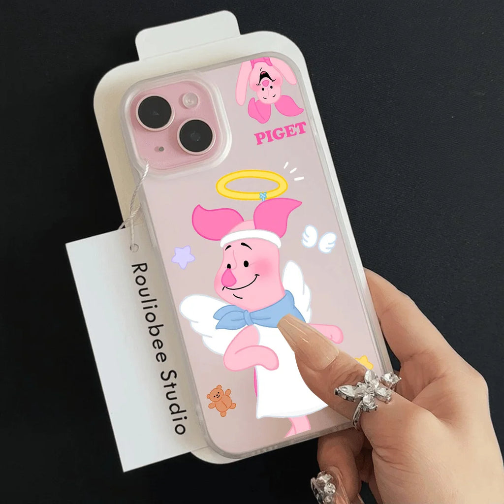 Cartoon Winnie the Poohs Transparent Frosted Shockproof phone Case For iPhone 16E 16 15 14 Plus 13 12 11 7 8 Plus Pro X XR Max