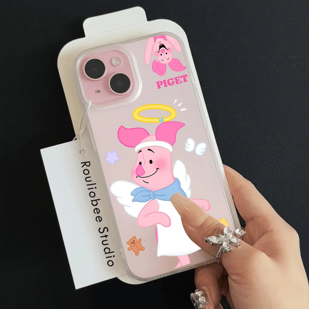 Cartoon Winnie the Poohs Transparent Frosted Shockproof phone Case For iPhone 16E 16 15 14 Plus 13 12 11 7 8 Plus Pro X XR Max