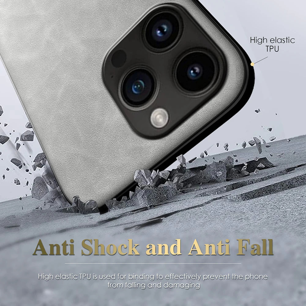 Luxury Genuine Leather+Magnetic Case For iPhone 11 Pro Max X XS XR 7 8 Plus 10 SE 2020 2022 Soft Shell Cover Skin Mask Women Men