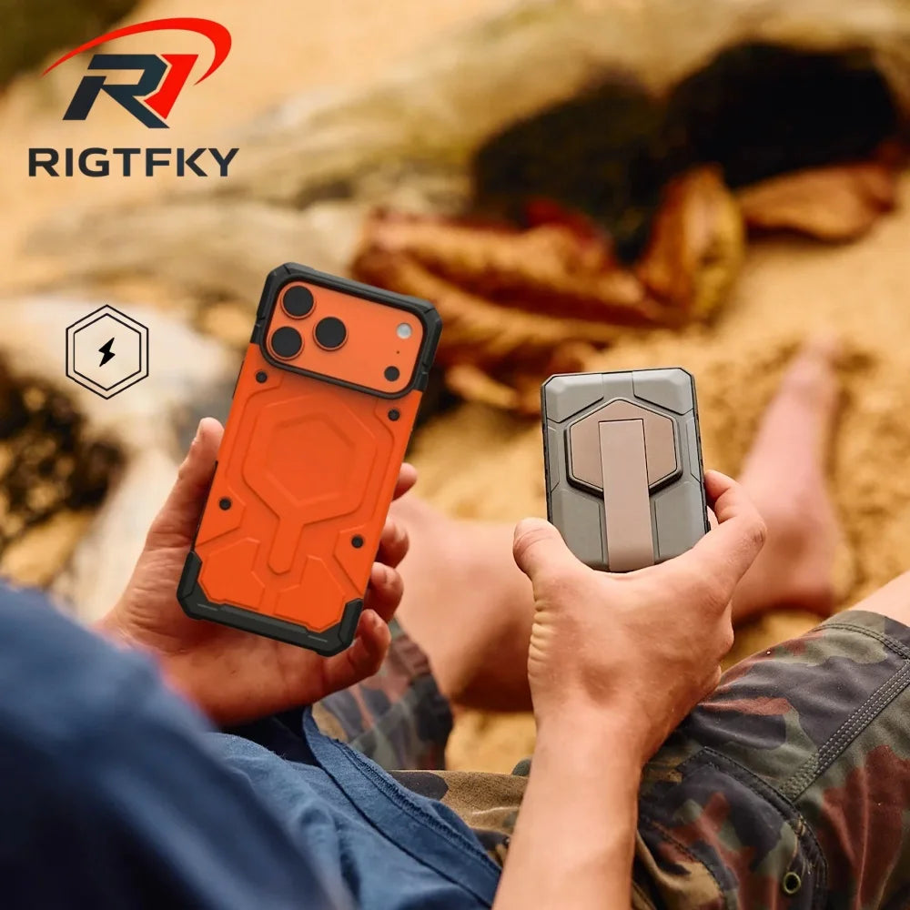 Luxury Military Shockproof Armor Magnetic Phone Case For Iphone 17 Pro Max Air 16 15 14 13 12Pro MagSafe Rugged Protective Cover