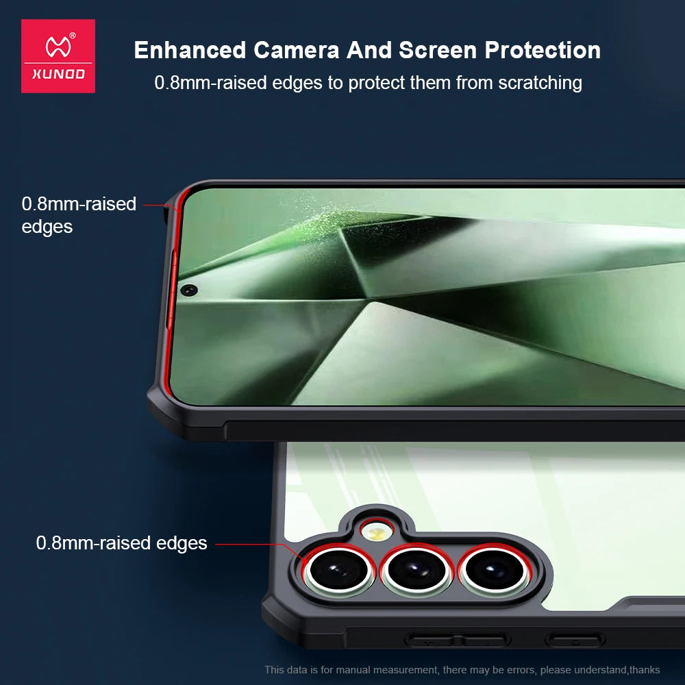 Xundd For Samsung Galaxy A36 A56 A57 A37 A16 A17 5G A06 A07 Case,Airbag Anti-drop TPU&Acrylic Back Clear Camera Protection Cover