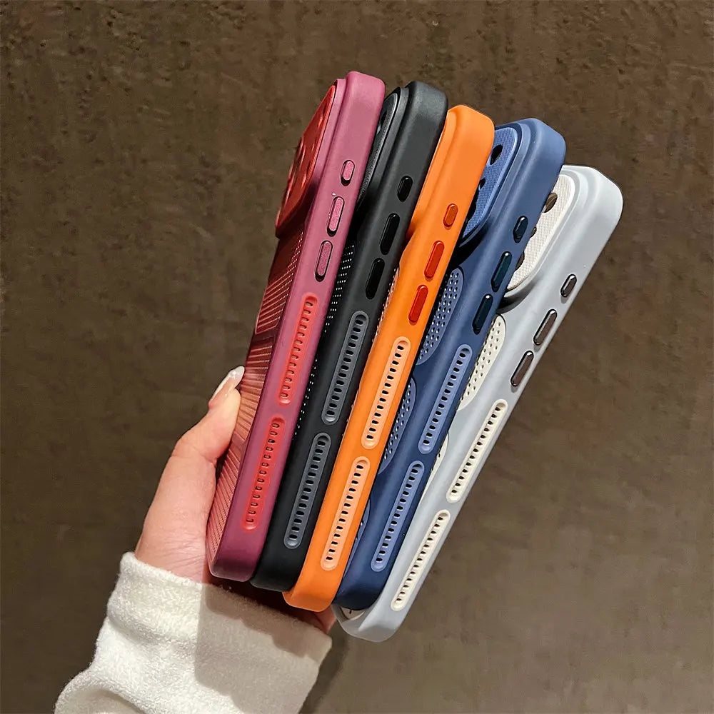 2026 New Heat Dissipation Magnetic Phone Case For iPhone 17 Air 13 12 14 15 16 Pro Max Plus For Magsafe Camera Protection Cover