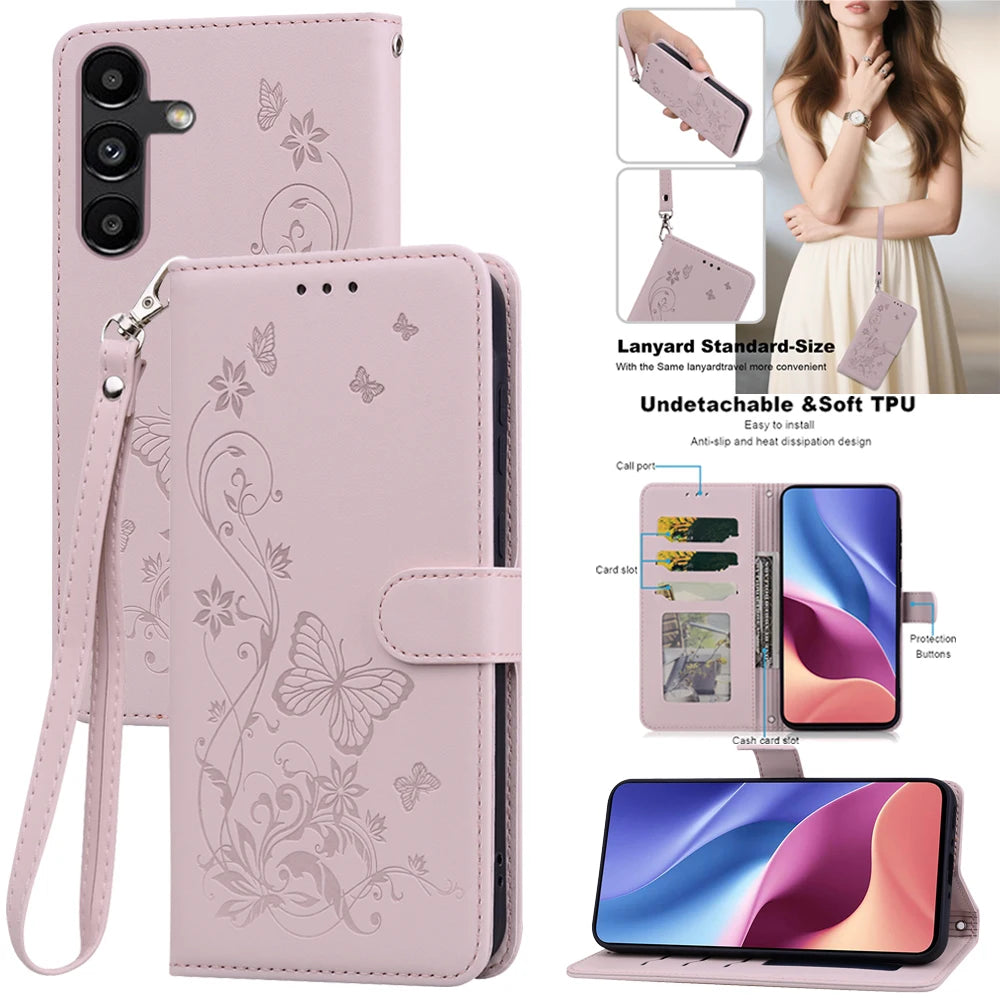 Leather Wallet Flip Phone Case For Samsung Galaxy A56 A36 A26 A16 A06 A55 A35 A25 A15 A05 A05S A54 A14 A13 5G A04S A12 A02S A03S