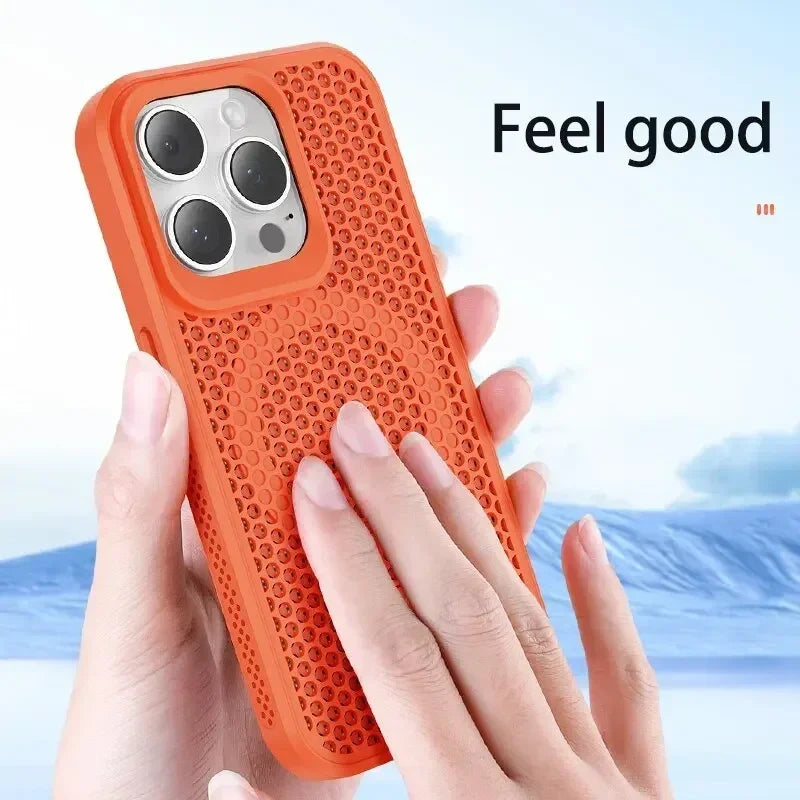 Cooling Heat Dissipation Magnetic Phone Case For iPhone 17 16 15 14 13 12 11 Pro Max Plus Breathable Hard Back Cover For Magsafe