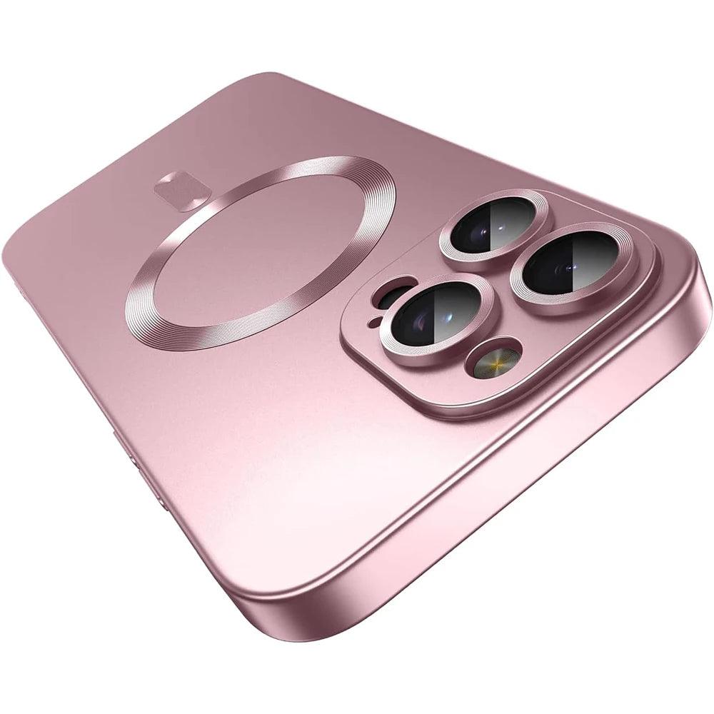 Matte Magnetic For Magsafe Silicone Phone Case For iPhone 17 16 E 15 14 13 12 11 Pro Max Plus Air Soft Metal Luster Cover funda