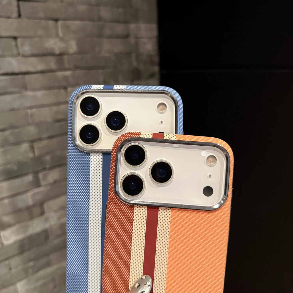 Carbon Fiber Magnetic Magnets Phone Case for iPhone 17 16 15 Pro Max Wireless Charging Back Cover Alloy Camera Protective Shell