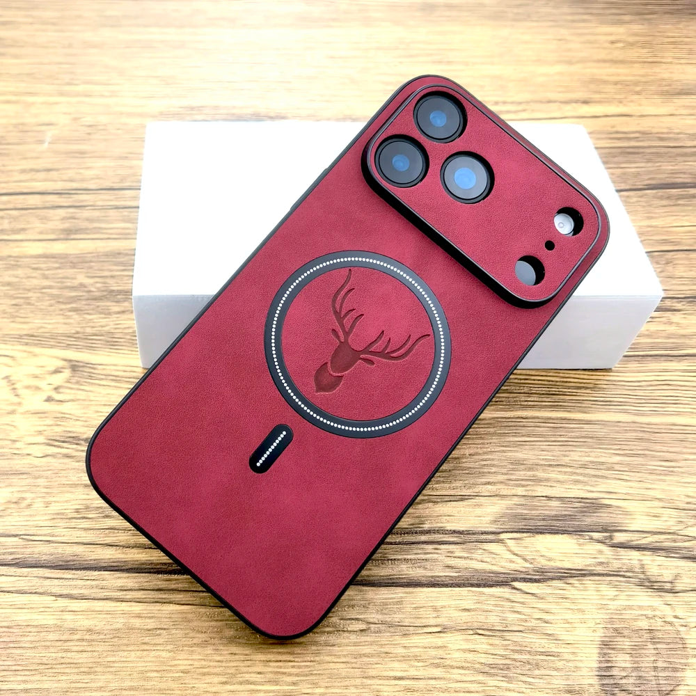 Luxury Leather Retra Case For iPhone 17 Air 16 16E 15 14 13 12 11 Pro Max 17Pro iPhone17 for Magsafe Wireless Charge Full Cover