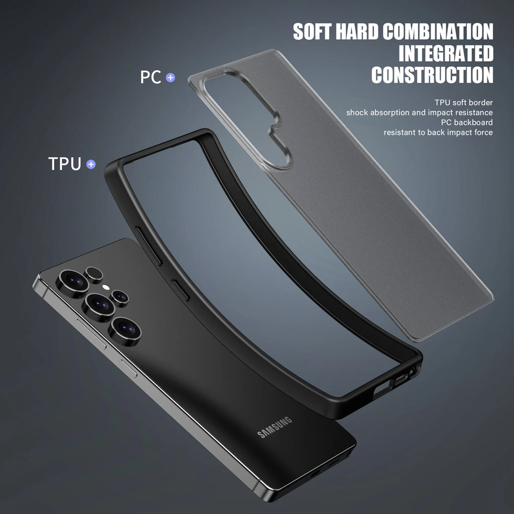 Matte Clear Magnetic Charging Phone Case For Samsung Galaxy S26 S24 S25 Ultra S24+ S25+ Shockproof PC Back TPU Edges Cover