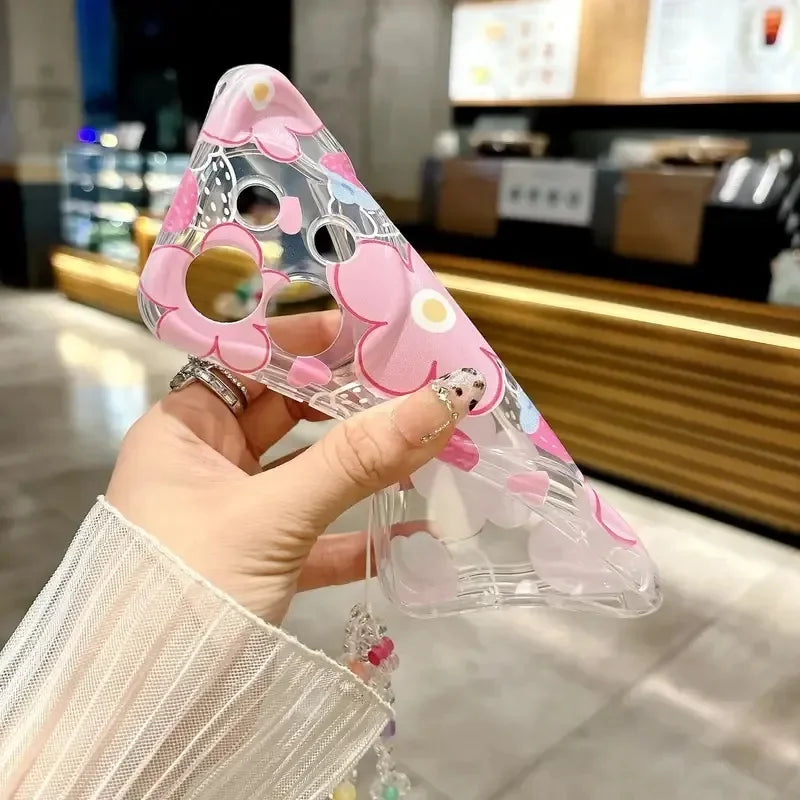 Butterfly Flower Wrist Strap Case For Samsung Galaxy S26 Ultra S25 FE Plus A57 A37 A17 A07 A06 A05 A04 A04E A12 A13 A32 A33 A23
