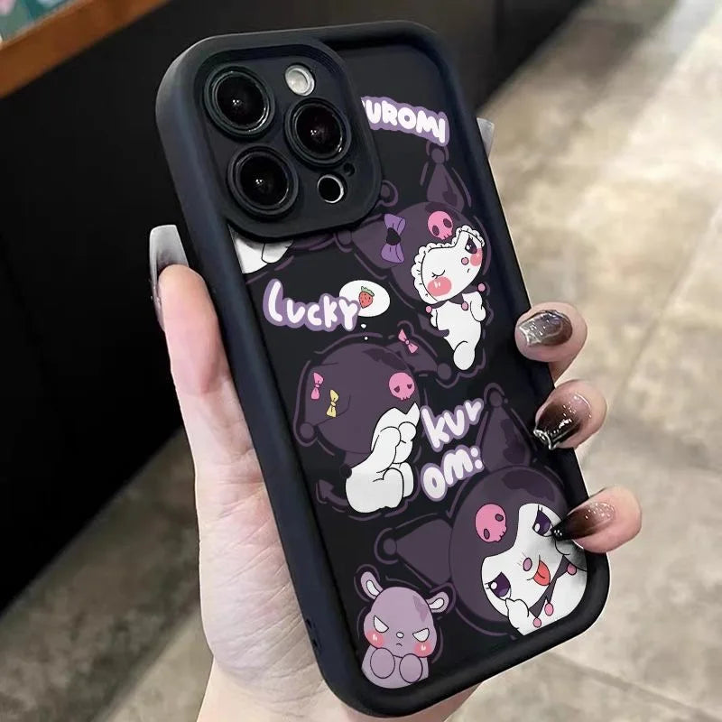 Cute Kuromi Melody Case for iPhone 17 16 Pro Max 11 12 13 Mini 14 Plus 15 XR 7 8 16E Cartoon Multistep Soft TPU Phone Case