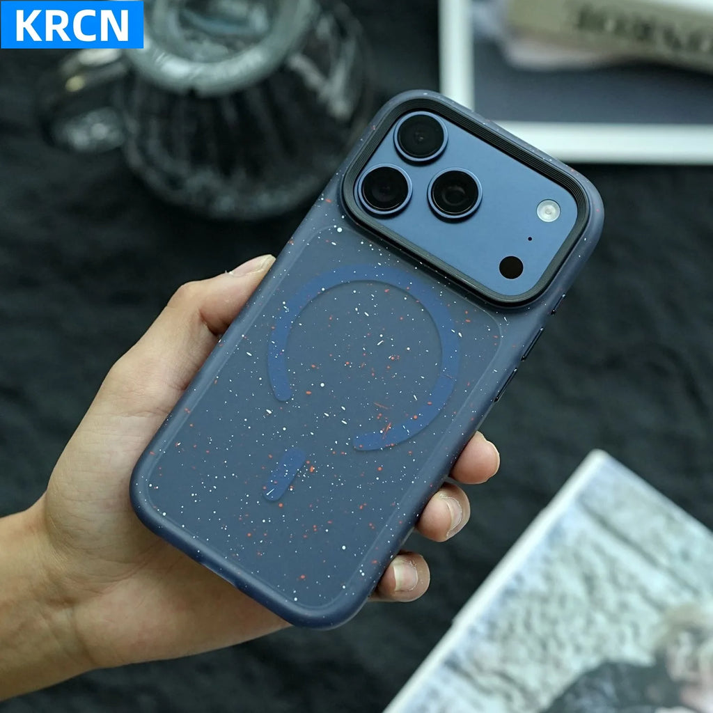 Art Ink Dots Pattern Silicone Soft For MagSafe Phone Case For iPhone 17 Air 16 15 14 13 Pro Max Magnetic Wireless Charge Cover