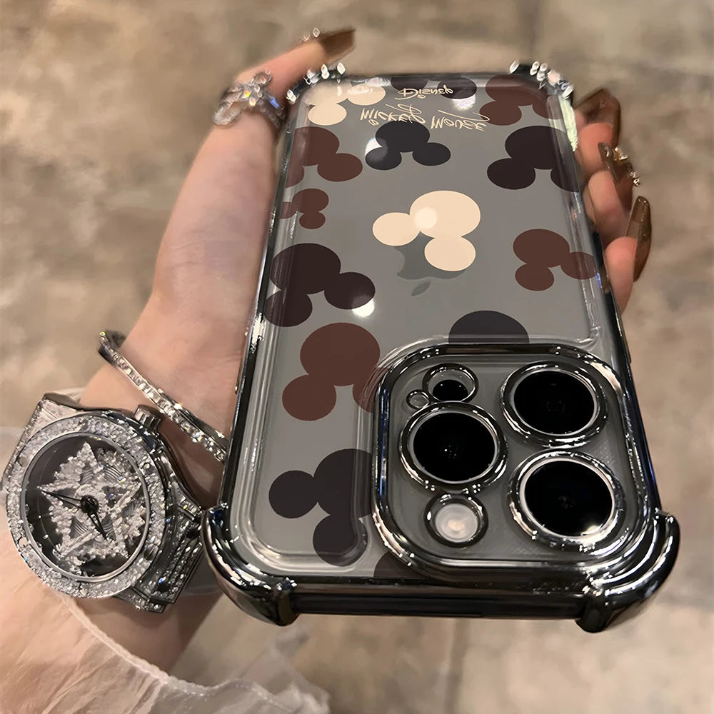Cute Mickeys Mouses Plating Phone Case For Google Pixel 10a 10 9 8 7 9a 8a 7a Pro XL 5G Anti Fall Airbag