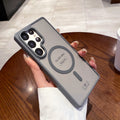 Luxury Matte Clear Magnetic Case for Samsung Galaxy S25 S24 S23 Ultra Plus S24FE  Wireless Charge Shockproof Bumper Cover