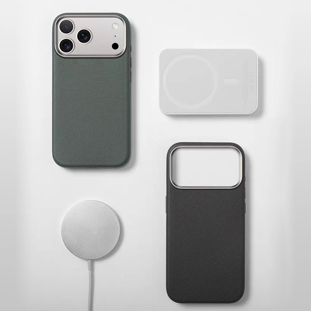 Luxury Diamonds Texture For Magsafe Leather Case For iPhone 17 Pro Max 16 15 14 13 Alloy Lens Wireless Charge Accessories Cover
