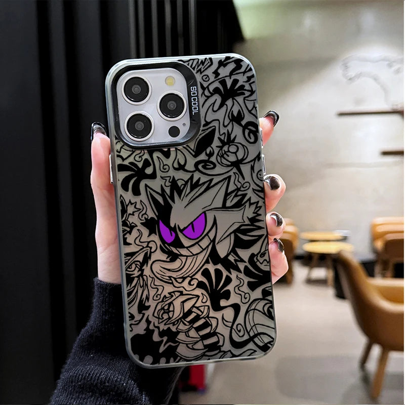 Prank Gengar P-Pokemon Plating Phone Case for iPhone 17 16 15 14 13 12 11 Pro Max Plus 17 Air 16E X XR XS Max Shockproof Cover