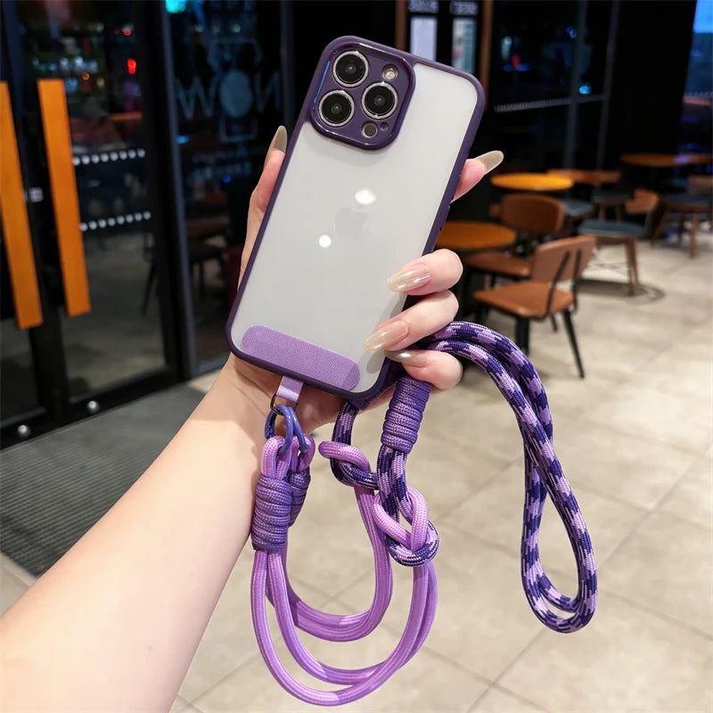 Case For Moto G86 G56 G85 G75 G55 G84 G64 G54 G82 G52 G45 G35 G34 G24 G15 G14 G05 G04S Power Lanyard Hard Clear Phone Cover